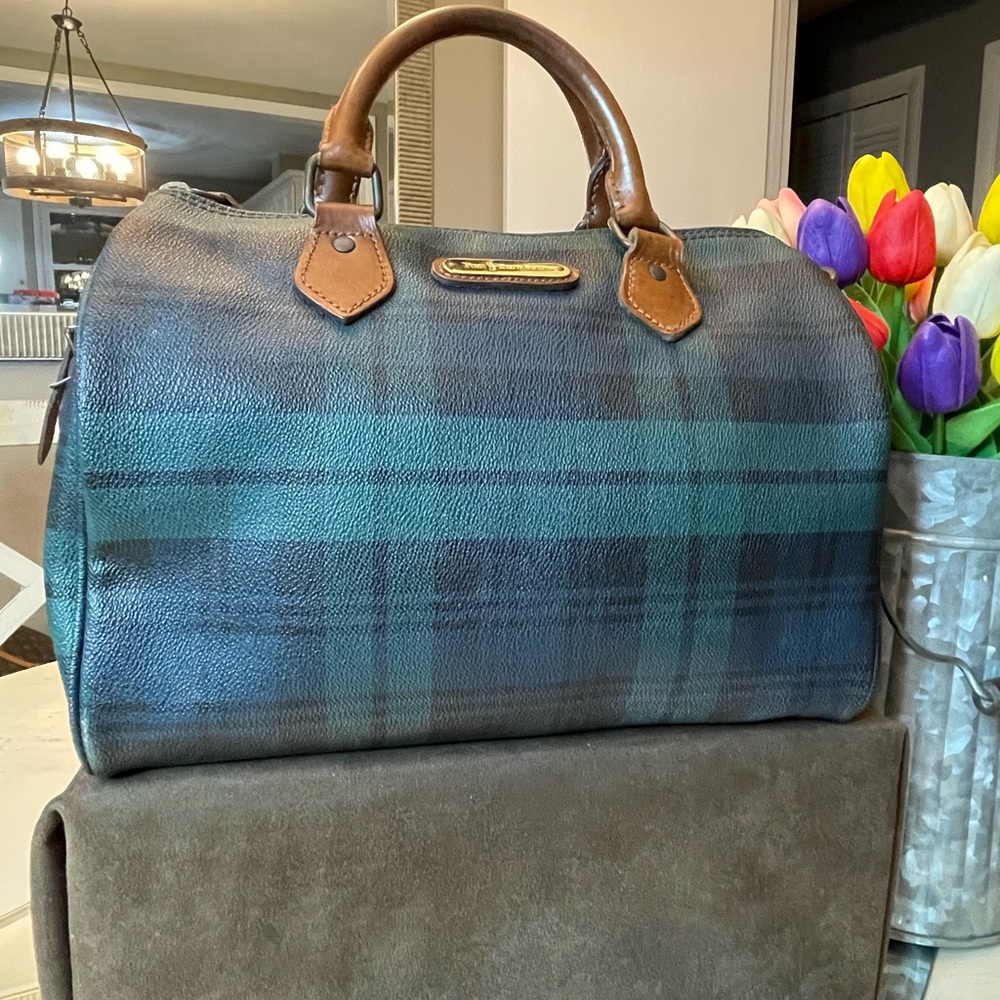 Polo Ralph Lauren Blue & Green Plaid Satchel